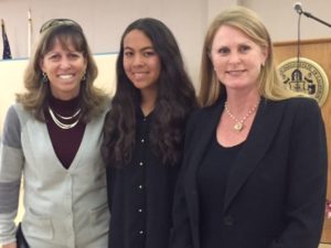 Wendy Lange (PHHS teacher), Victoria Crislolog (Grand Prize Winner), Elizabeth Gillingham (PHHS Pricipal)